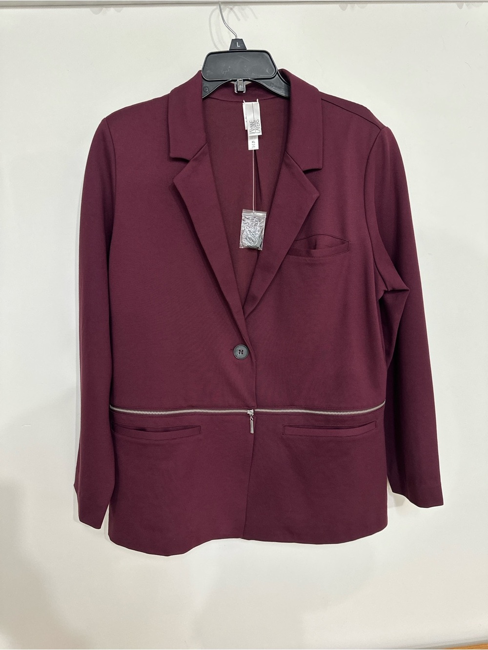 New! Wynne Layers Women's Burgundy Blazer Jacket - review measurements
